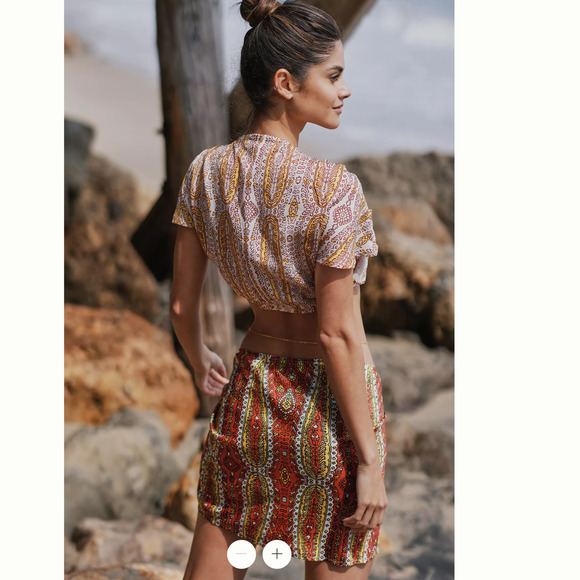 Anthropologie Two-Piece Twist Top and Wrap Skirt Set - New - Small - Picture 3 of 7